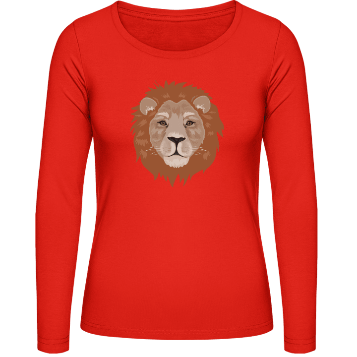 Realistic Lion Head Langermet skjorte for kvinner 0 image