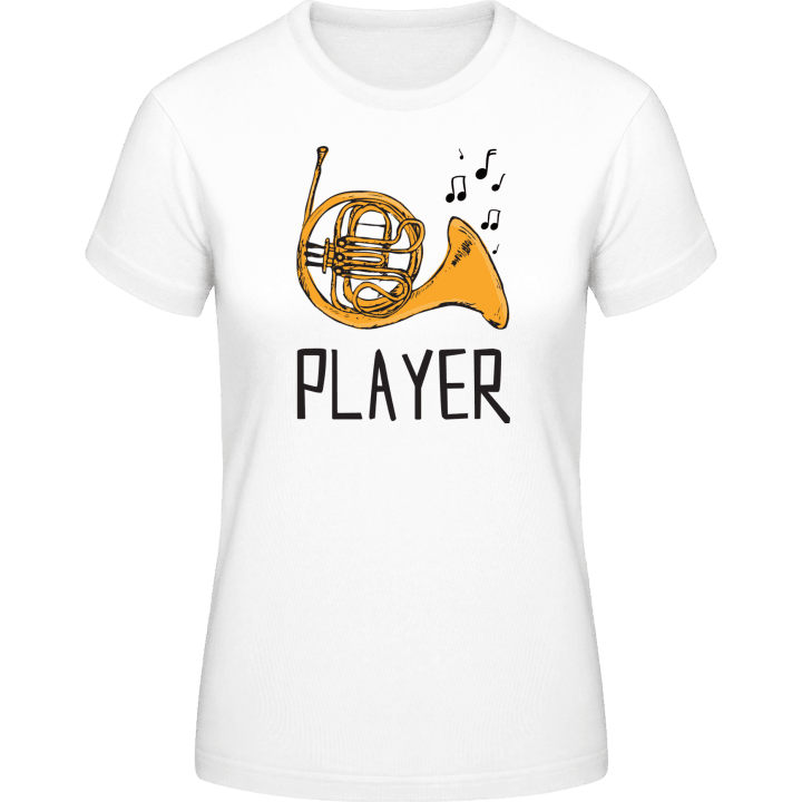 French Horn Player Illustration T-shirt för kvinnor contain pic