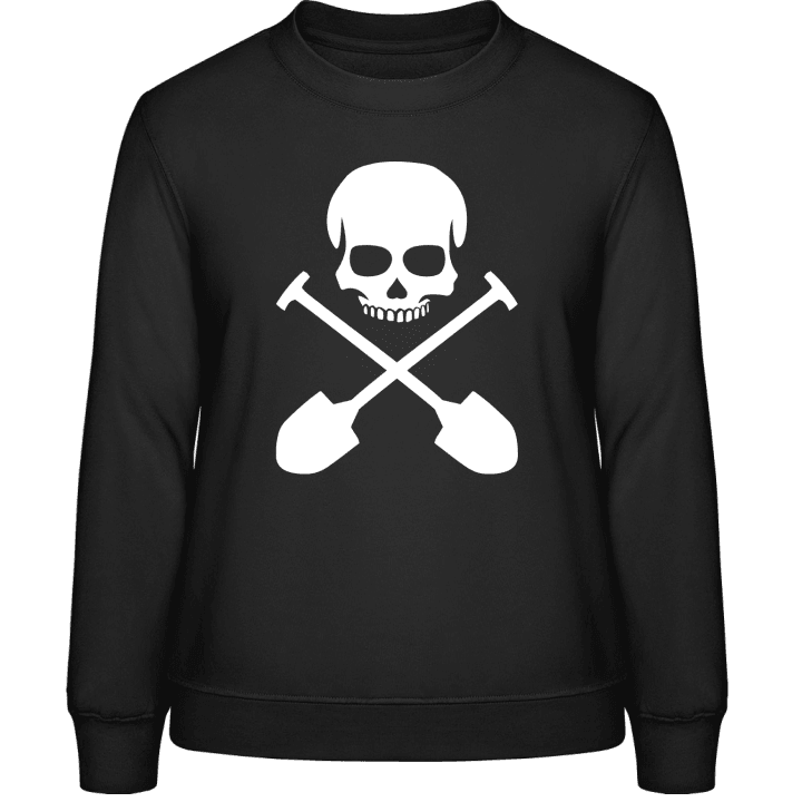 Shoveling Skull Sweatshirt för kvinnor contain pic