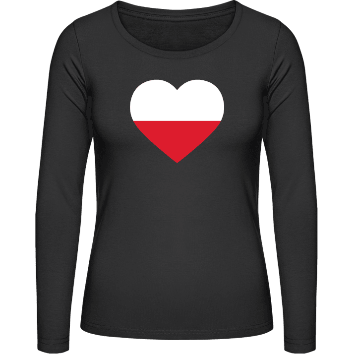 Poland Heart Flag T-shirt à manches longues pour femmes contain pic