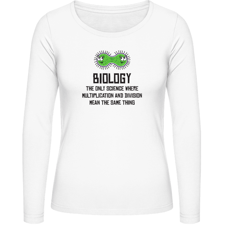 Biology Is The Only Science Langermet skjorte for kvinner contain pic