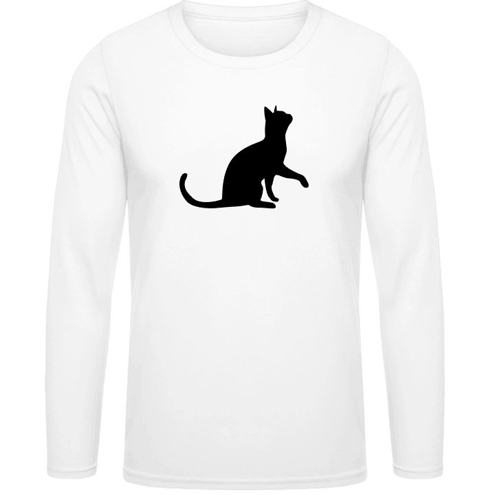 Playing Cat Silhouette T-shirt à manches longues 0 image