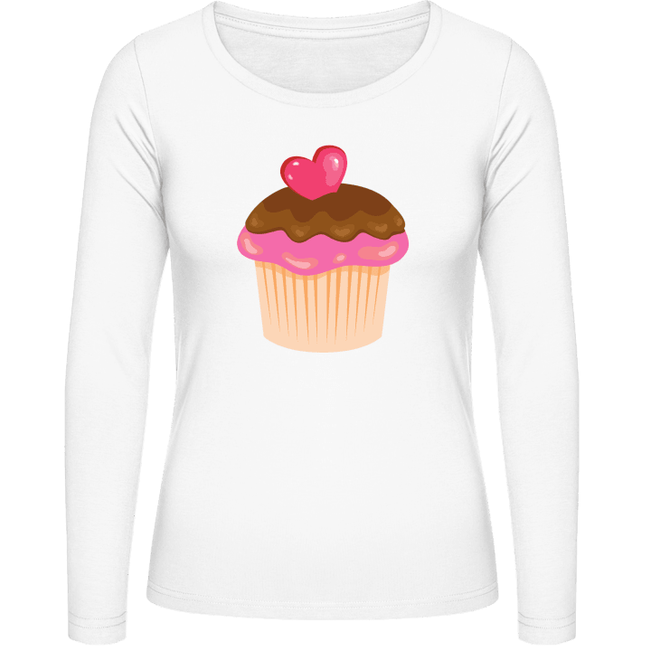 Cupcake Illustration T-shirt à manches longues pour femmes contain pic