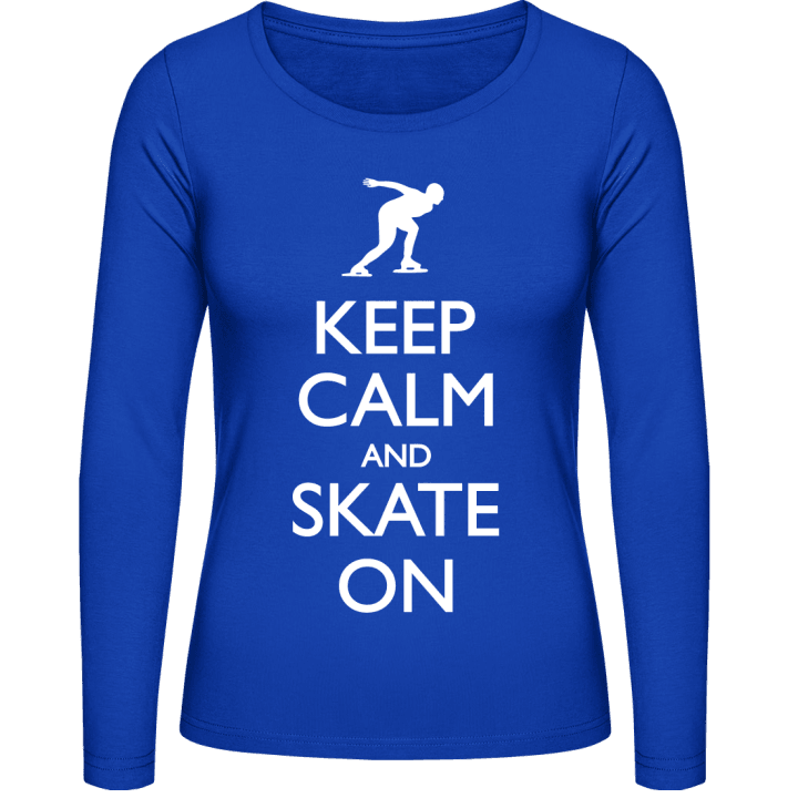 Keep Calm Speed Skating Langermet skjorte for kvinner contain pic
