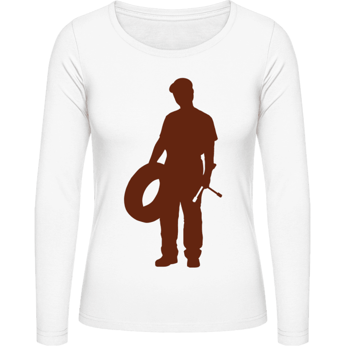 Car Mechanic Silhouette T-shirt à manches longues pour femmes 0 image