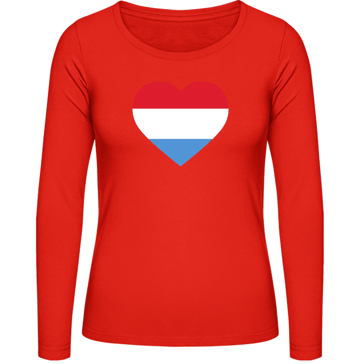 Netherlands Heart Flag T-shirt à manches longues pour femmes contain pic