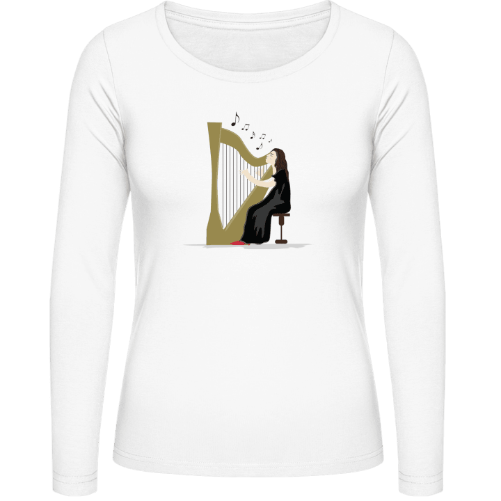 Harp Playing Woman T-shirt à manches longues pour femmes contain pic