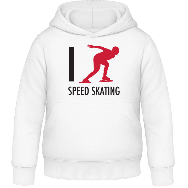 I Love Speed Skating Felpa con cappuccio per bambini contain pic