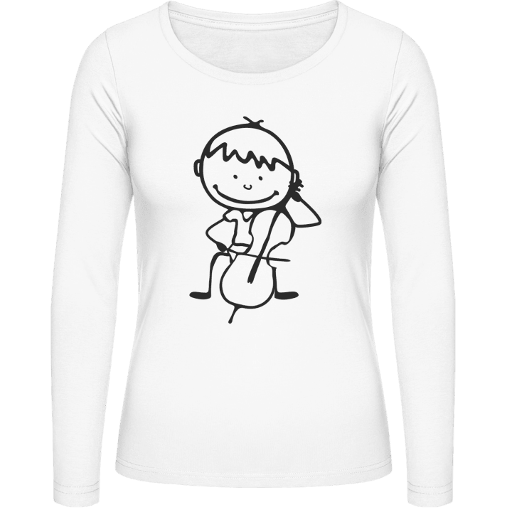 Cello Player Comic Vrouwen Lange Mouw Shirt contain pic