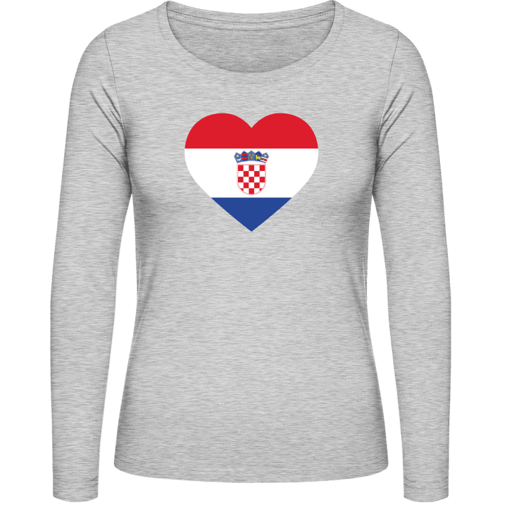 Croatia Heart Langermet skjorte for kvinner contain pic
