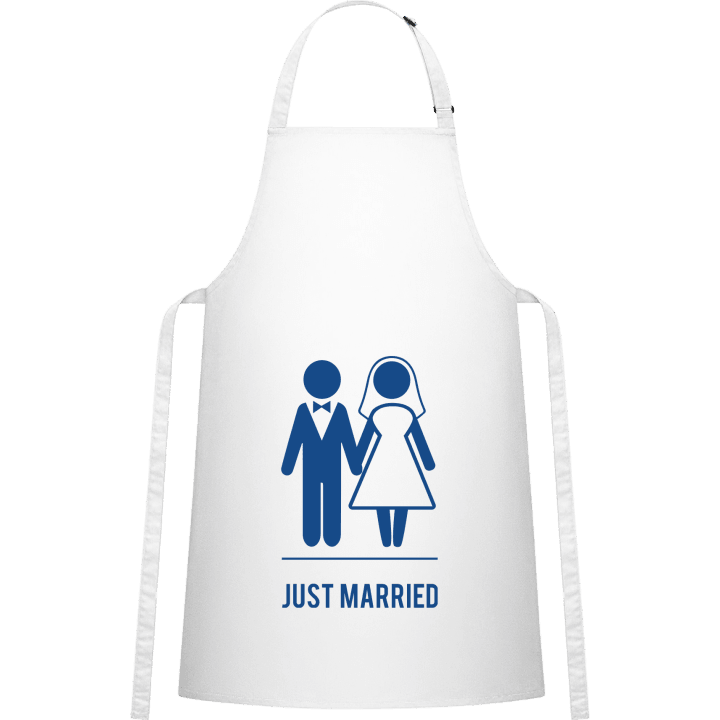 Just Married Bride and Groom Grembiule da cucina contain pic