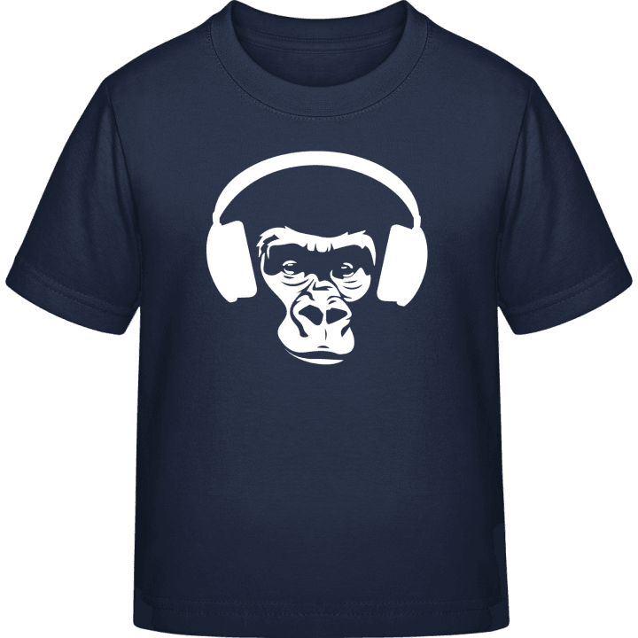 Ape With Headphones T-skjorte for barn contain pic