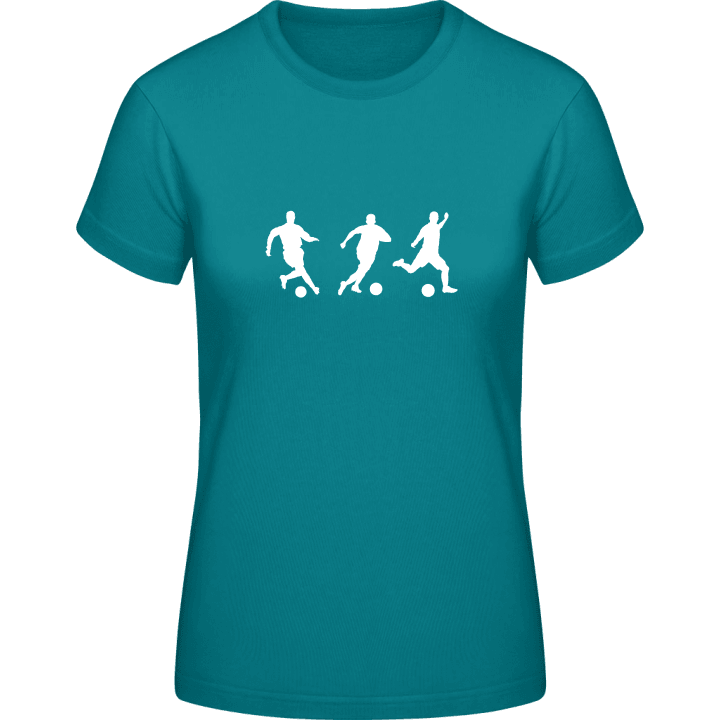 Soccer Players Silhouette T-skjorte for kvinner contain pic