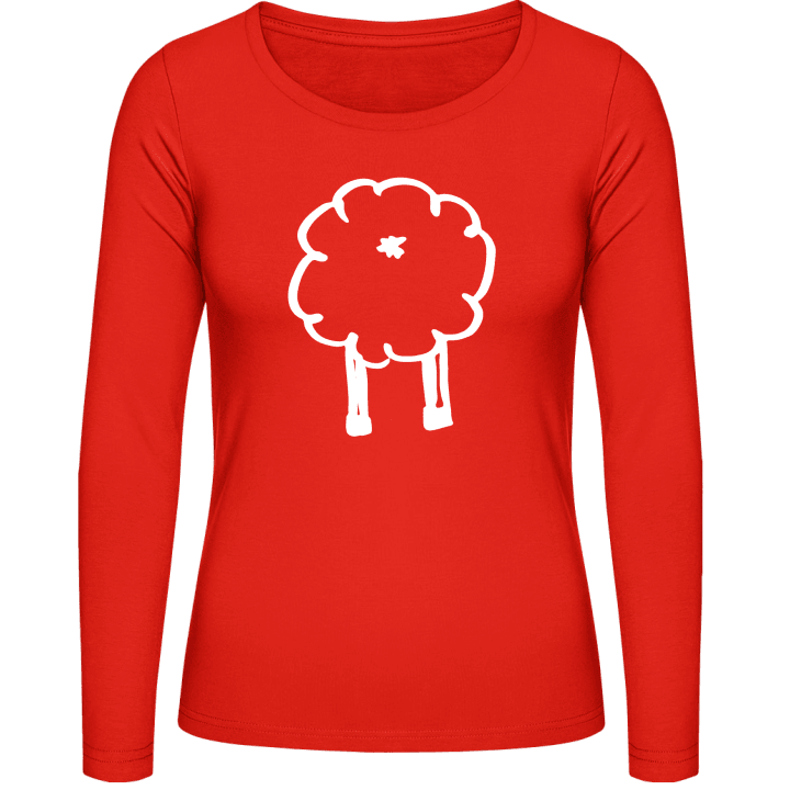 Sheep From Behind Langermet skjorte for kvinner contain pic