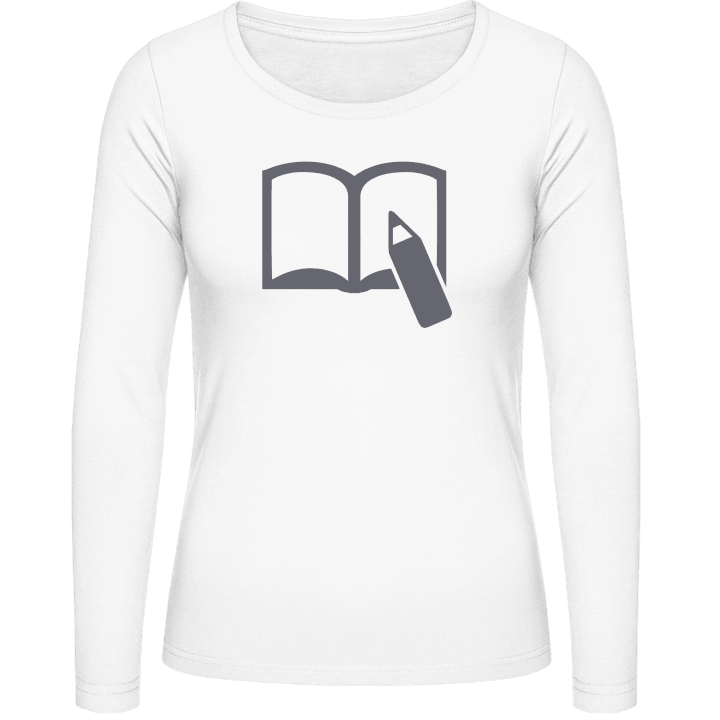 Pencil And Book Writing T-shirt à manches longues pour femmes contain pic