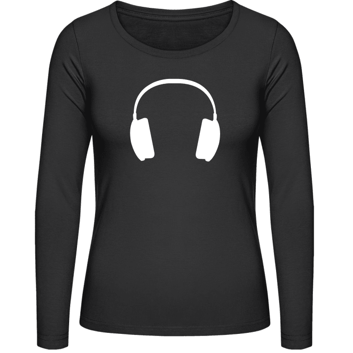 Headphone Silhouette Langermet skjorte for kvinner contain pic