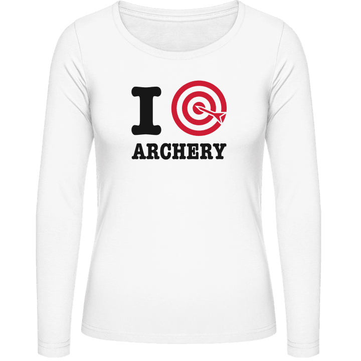 I Love Archery Target Langermet skjorte for kvinner contain pic
