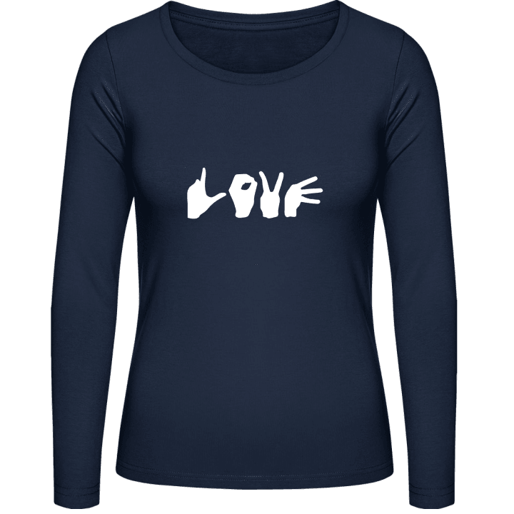 Love Hand Signs Langermet skjorte for kvinner contain pic
