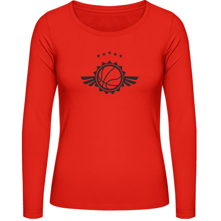 Basketball Winged Symbol Vrouwen Lange Mouw Shirt contain pic