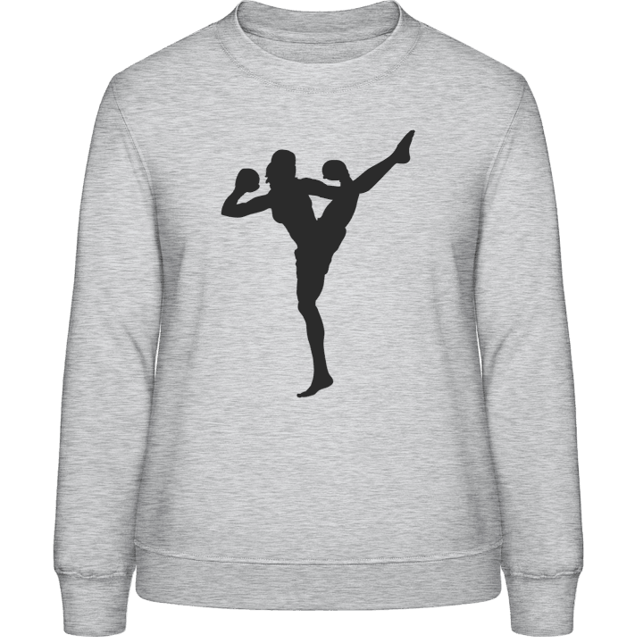 Kickboxing Woman Sweatshirt för kvinnor contain pic