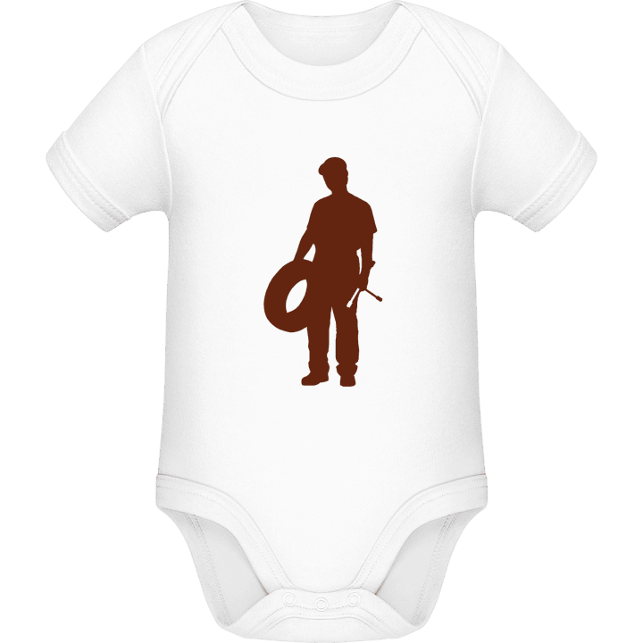 Car Mechanic Silhouette Baby romper kostym contain pic