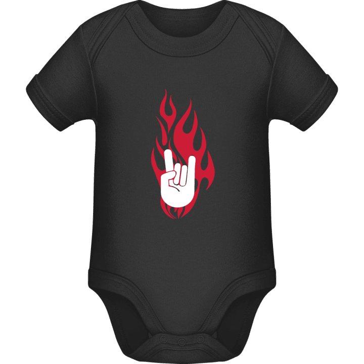 Rock On Hand in Flames Baby Rompertje contain pic