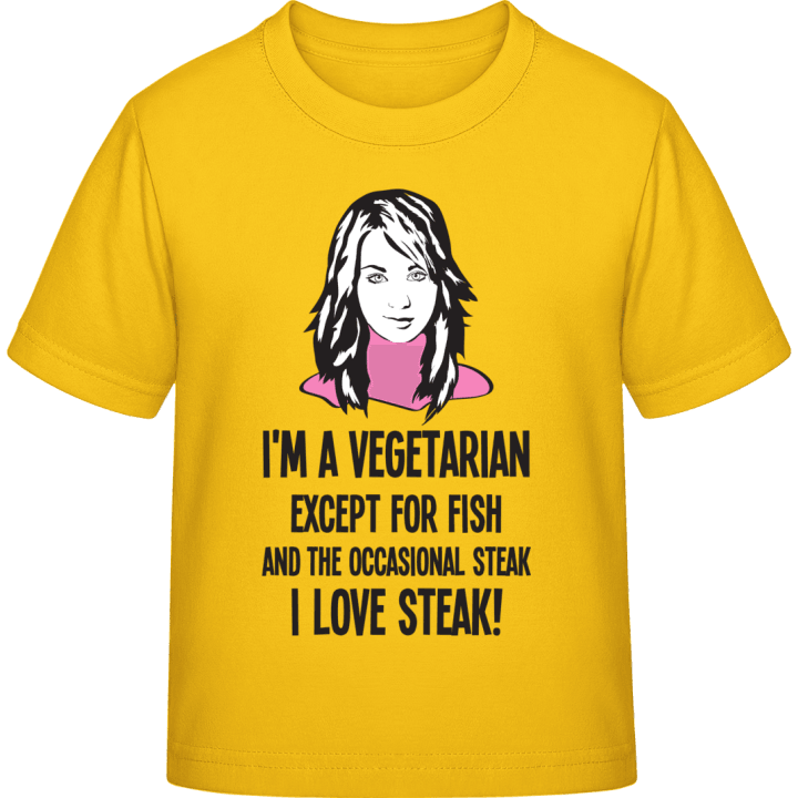 Vegetarian Except For Fish And Steak Kinder T-Shirt 0 image