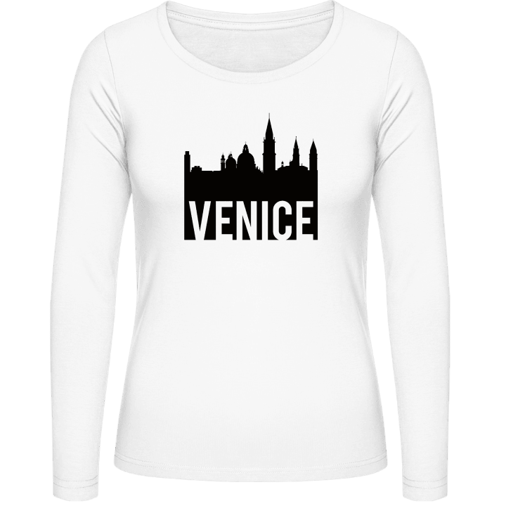 Venice Skyline Langermet skjorte for kvinner contain pic