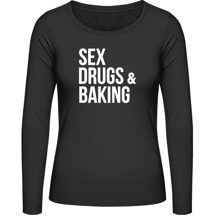 Sex Drugs And Baking Langermet skjorte for kvinner contain pic