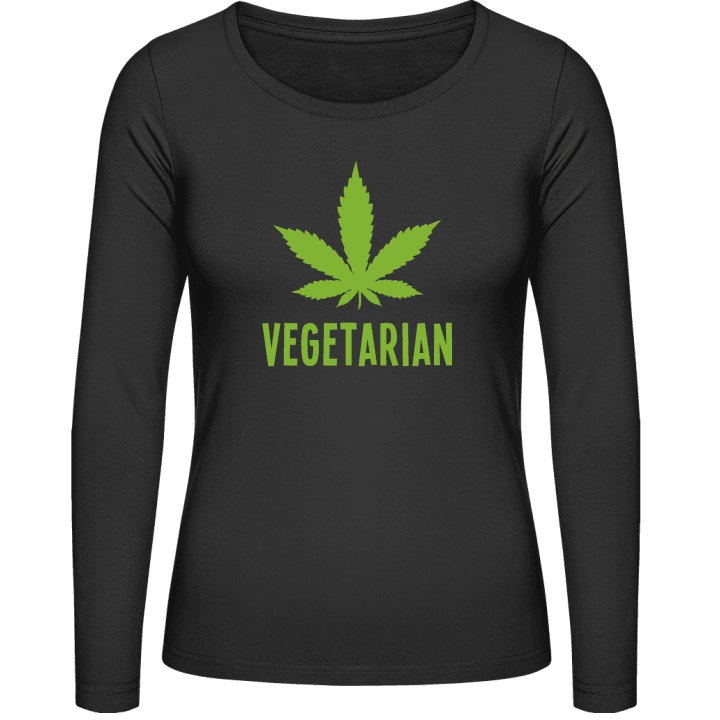 Vegetarian Marijuana Camisa de manga larga para mujer contain pic