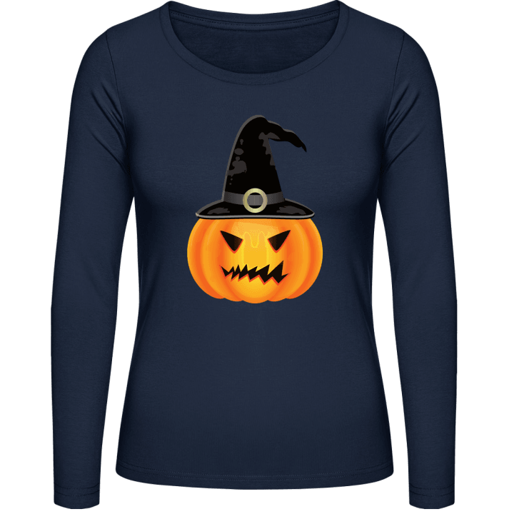 Witch Halloween Pumpkin Langærmet skjorte til kvinder 0 image