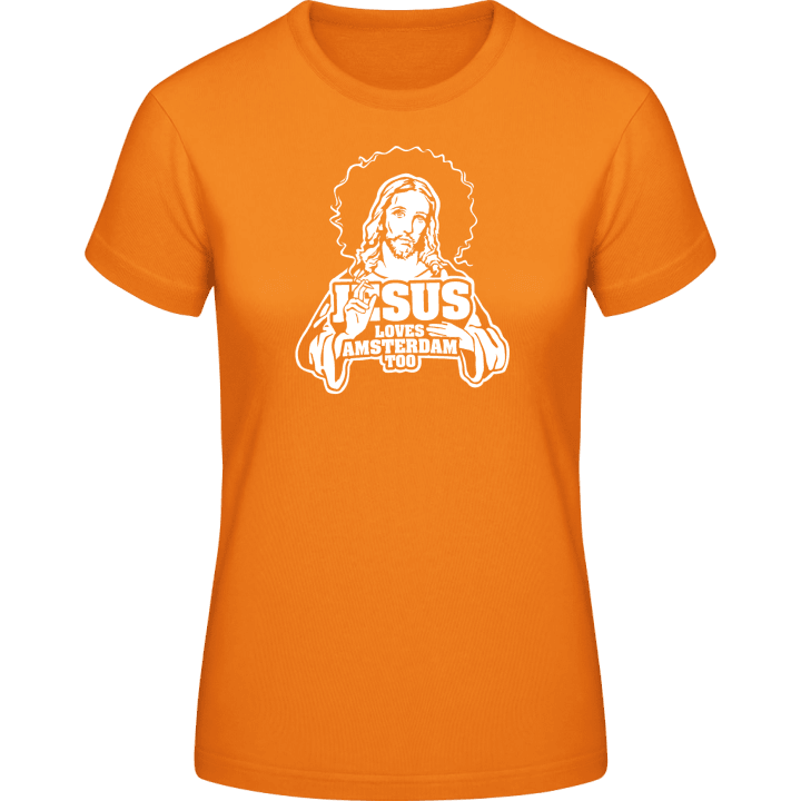 Jesus Loves Amsterdam Too T-shirt för kvinnor contain pic