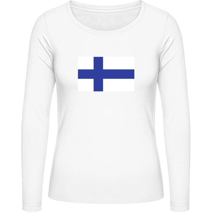 Finland Flag Vrouwen Lange Mouw Shirt contain pic