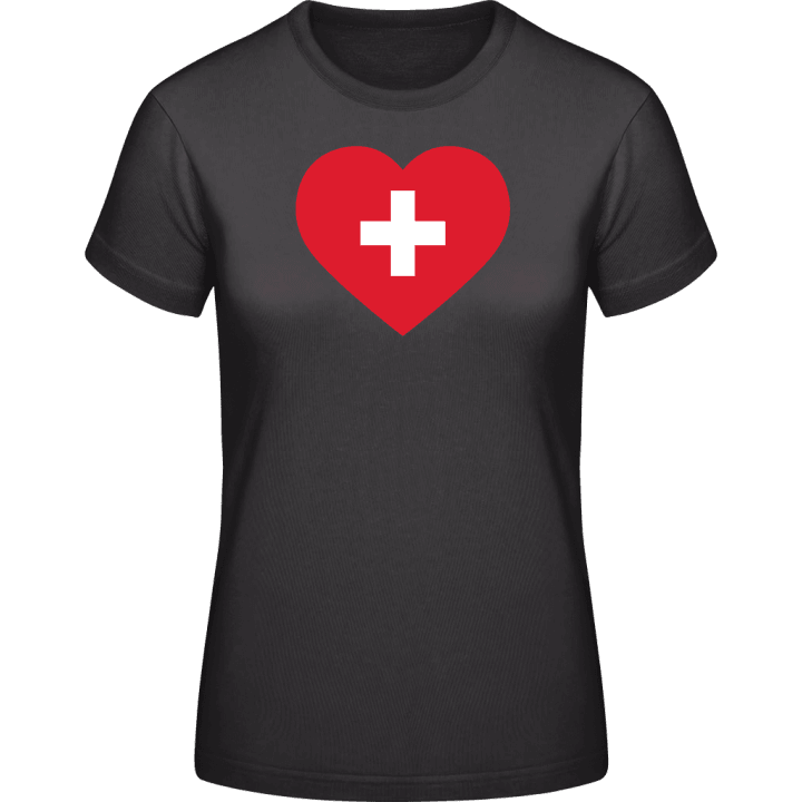 Switzerland Heart Flag T-shirt för kvinnor 0 image