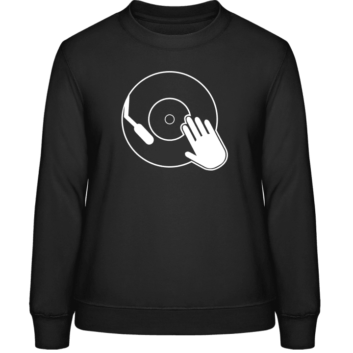 Scratching Vinyl Sweatshirt för kvinnor contain pic