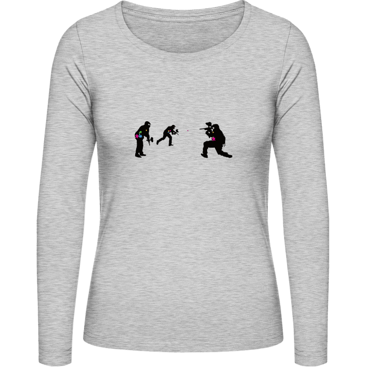 Paintball Fight Vrouwen Lange Mouw Shirt contain pic
