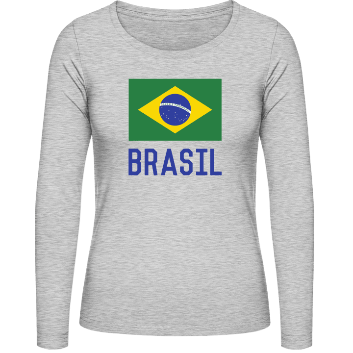 Brasilian Flag Vrouwen Lange Mouw Shirt contain pic