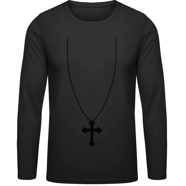 Cross Necklace Camicia a maniche lunghe contain pic