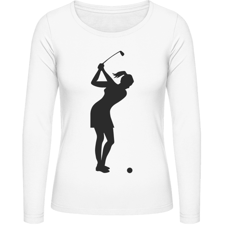 Golfing Woman Langermet skjorte for kvinner contain pic