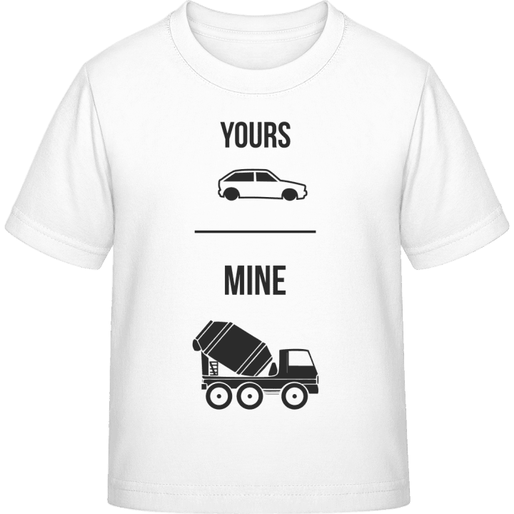Car vs Truck Mixer T-skjorte for barn contain pic