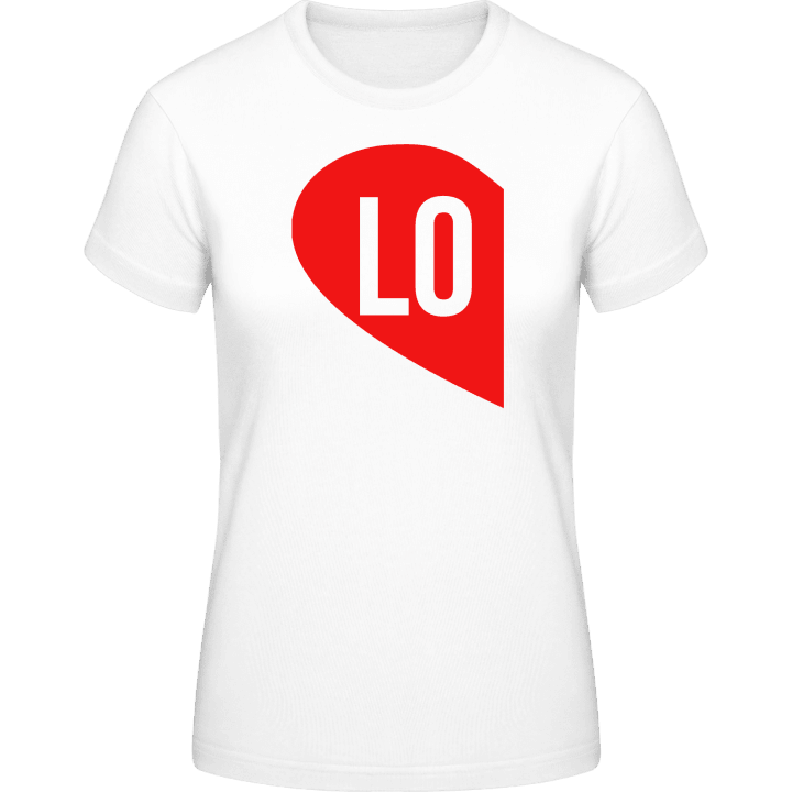 Love Couple Left T-skjorte for kvinner contain pic