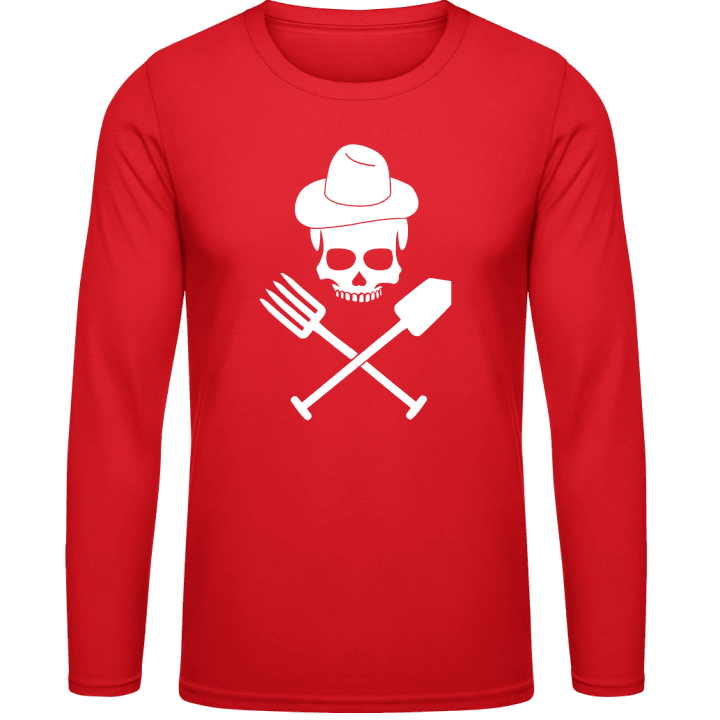 Farmer Skull With Hat Long Sleeve Shirt contain pic