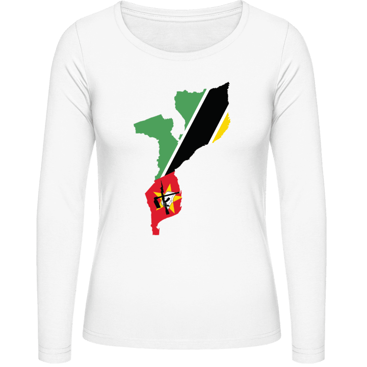 Mozambique Map T-shirt à manches longues pour femmes contain pic