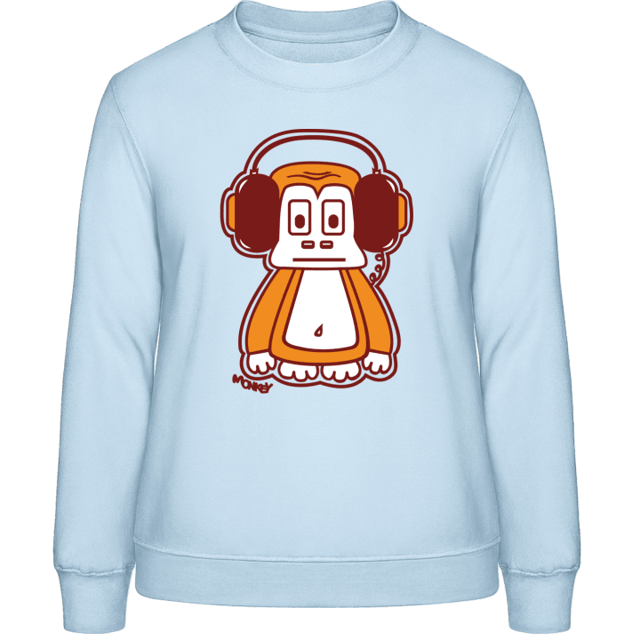 Monkey With Headphones Frauen Sweatshirt contain pic