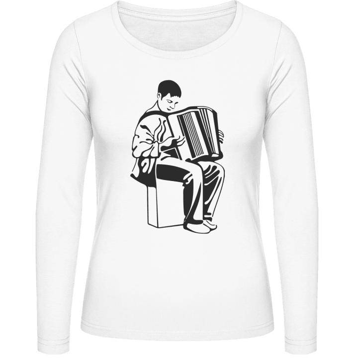 Playing Accordion Langermet skjorte for kvinner contain pic