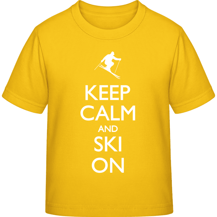 Keep Calm and Ski On T-skjorte for barn contain pic