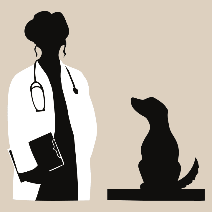 Female Veterinarian With Dog Langermet skjorte for kvinner 0 image