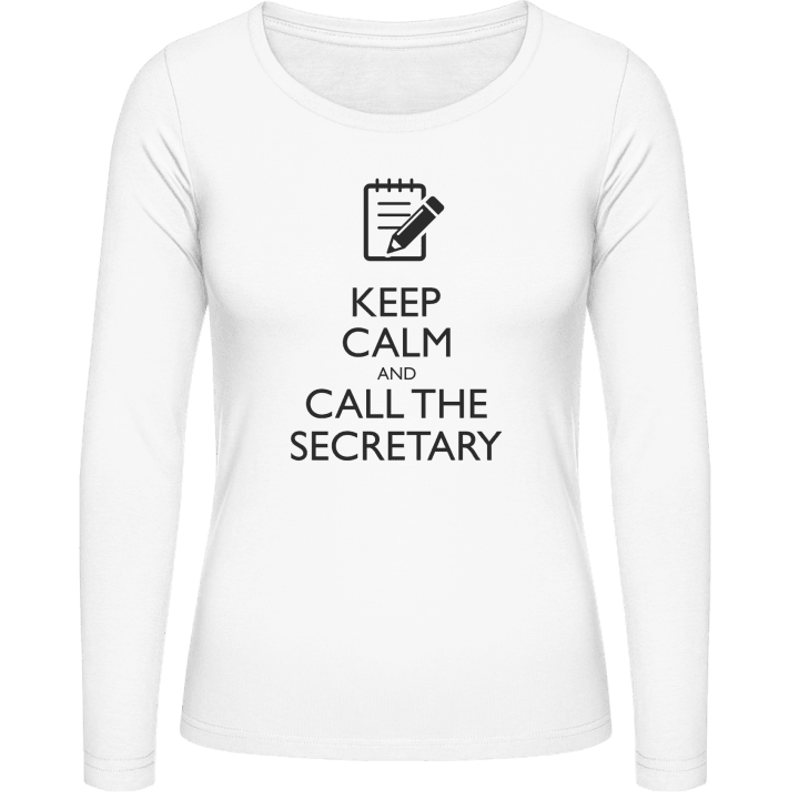 Keep Calm And Call The Secretary Langermet skjorte for kvinner contain pic