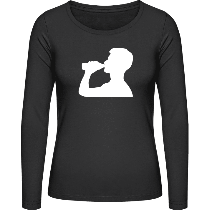 Beer Drinking Silhouette Langermet skjorte for kvinner contain pic