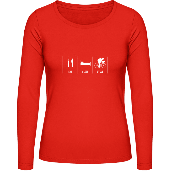Eat Sleep Cycle Langermet skjorte for kvinner contain pic